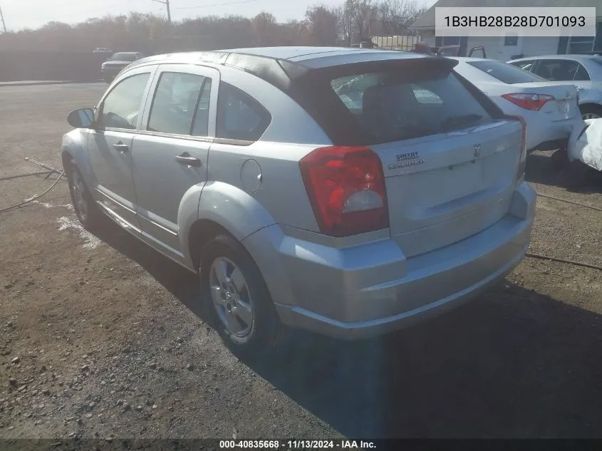 2008 Dodge Caliber Se VIN: 1B3HB28B28D701093 Lot: 40835668