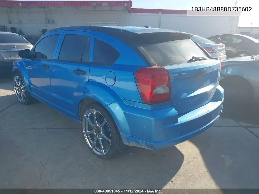 2008 Dodge Caliber Sxt VIN: 1B3HB48B88D735602 Lot: 40851045