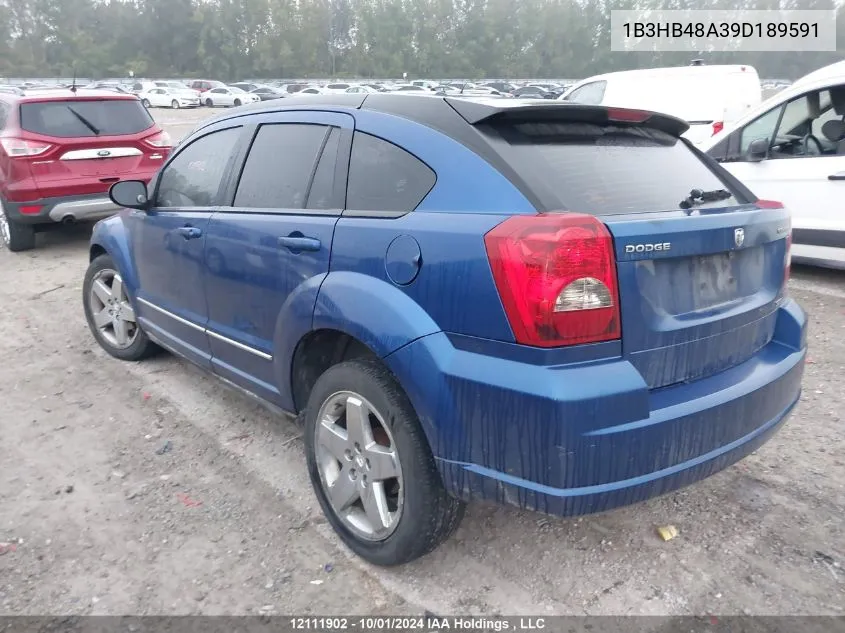 2009 Dodge Caliber Sxt VIN: 1B3HB48A39D189591 Lot: 12111902