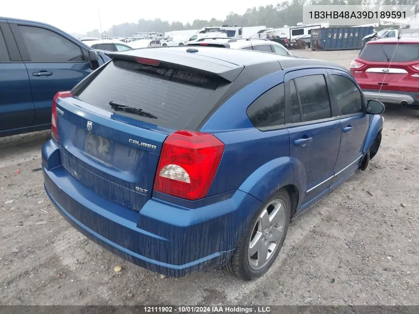 2009 Dodge Caliber Sxt VIN: 1B3HB48A39D189591 Lot: 12111902