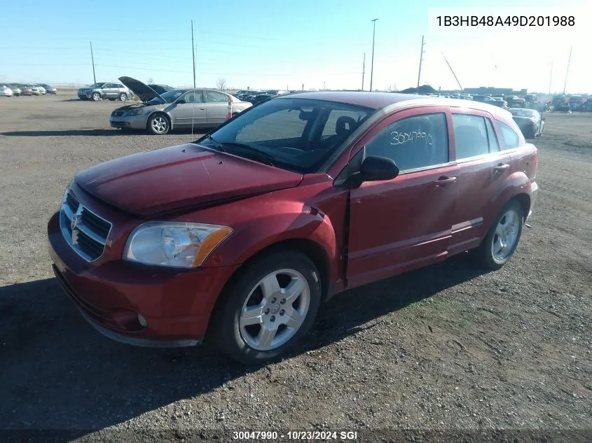 2009 Dodge Caliber Sxt VIN: 1B3HB48A49D201988 Lot: 30047990