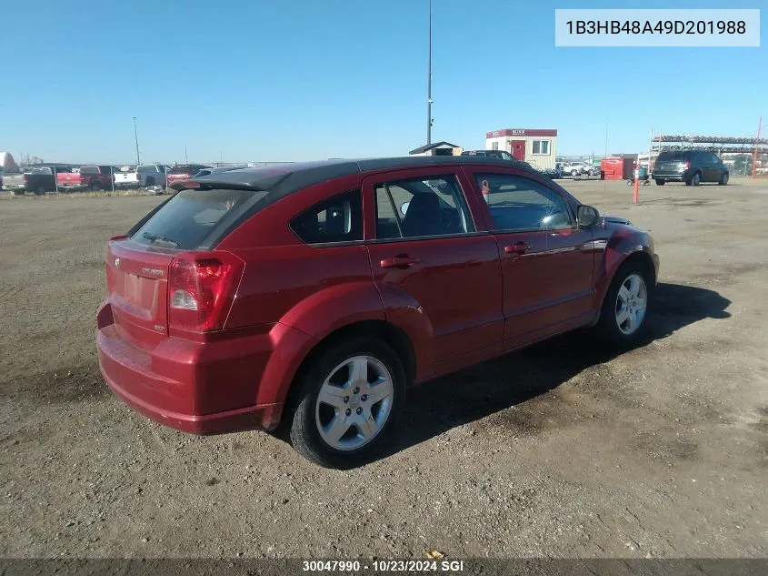 2009 Dodge Caliber Sxt VIN: 1B3HB48A49D201988 Lot: 30047990