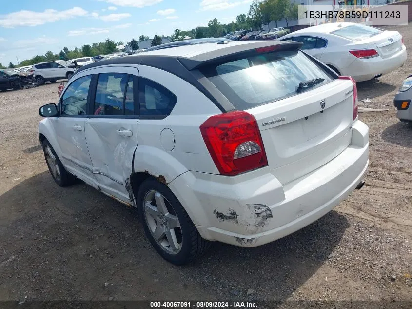 2009 Dodge Caliber R/T VIN: 1B3HB78B59D111243 Lot: 40067091