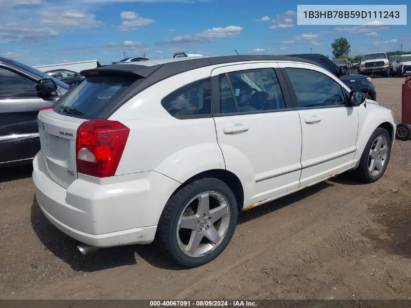 2009 Dodge Caliber R/T VIN: 1B3HB78B59D111243 Lot: 40067091