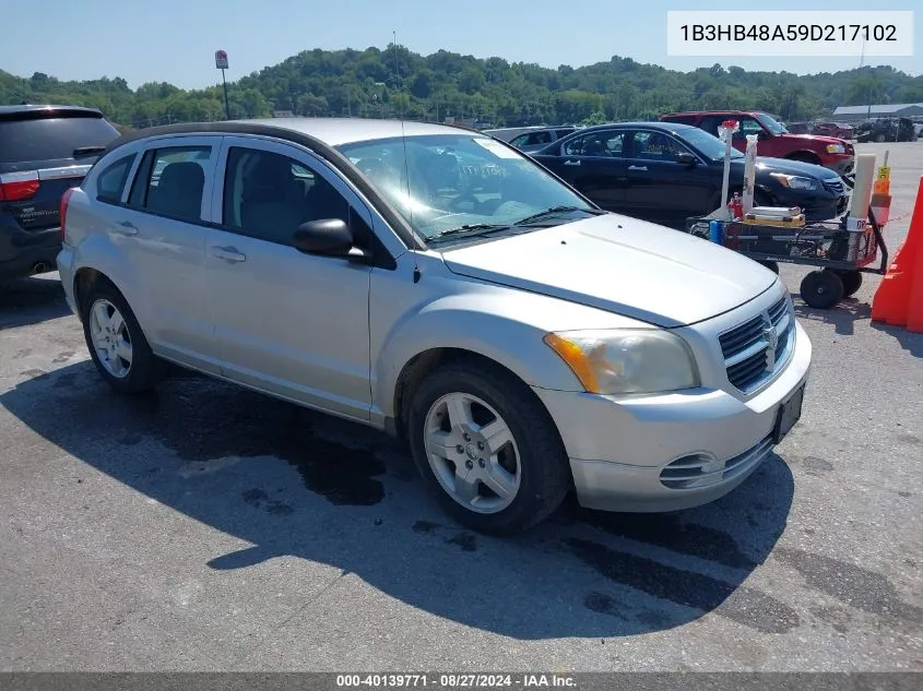 2009 Dodge Caliber Sxt VIN: 1B3HB48A59D217102 Lot: 40139771