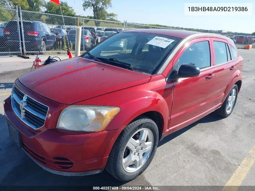 2009 Dodge Caliber Sxt VIN: 1B3HB48A09D219386 Lot: 40257489