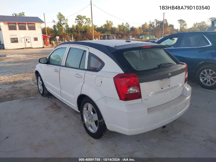 2009 Dodge Caliber Sxt VIN: 1B3HB48A79D103540 Lot: 40591705