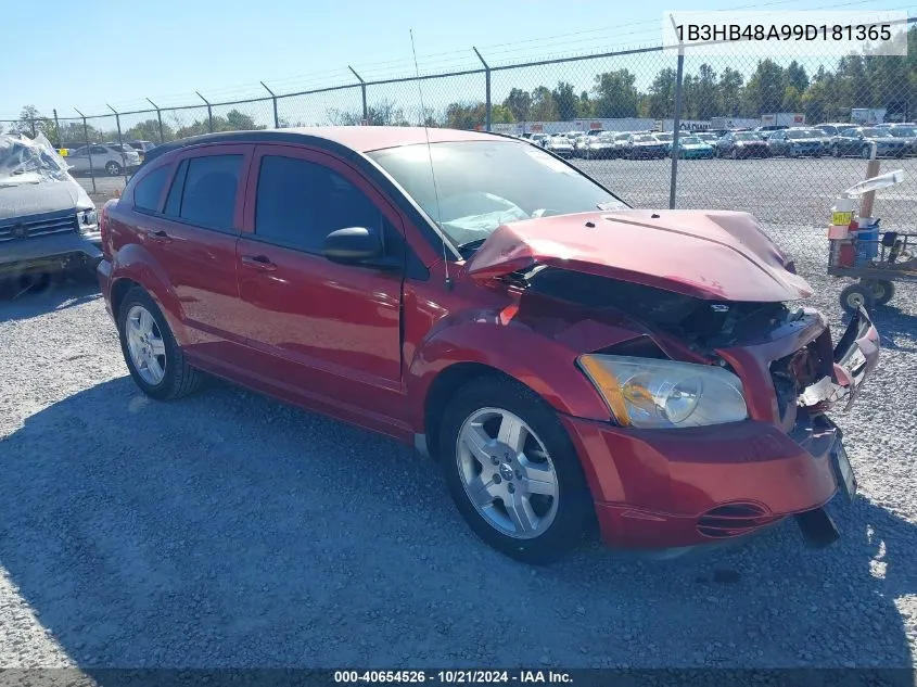 2009 Dodge Caliber Sxt VIN: 1B3HB48A99D181365 Lot: 40654526