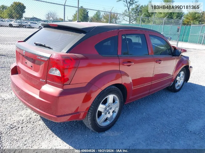 2009 Dodge Caliber Sxt VIN: 1B3HB48A99D181365 Lot: 40654526