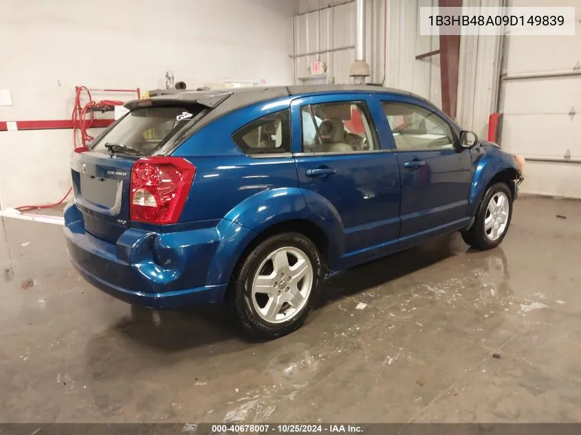 2009 Dodge Caliber Sxt VIN: 1B3HB48A09D149839 Lot: 40678007