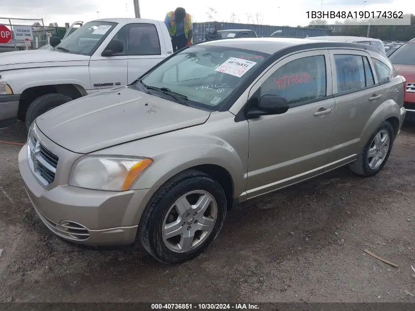 2009 Dodge Caliber Sxt VIN: 1B3HB48A19D174362 Lot: 40736851