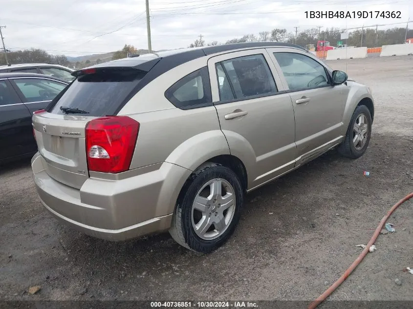 2009 Dodge Caliber Sxt VIN: 1B3HB48A19D174362 Lot: 40736851