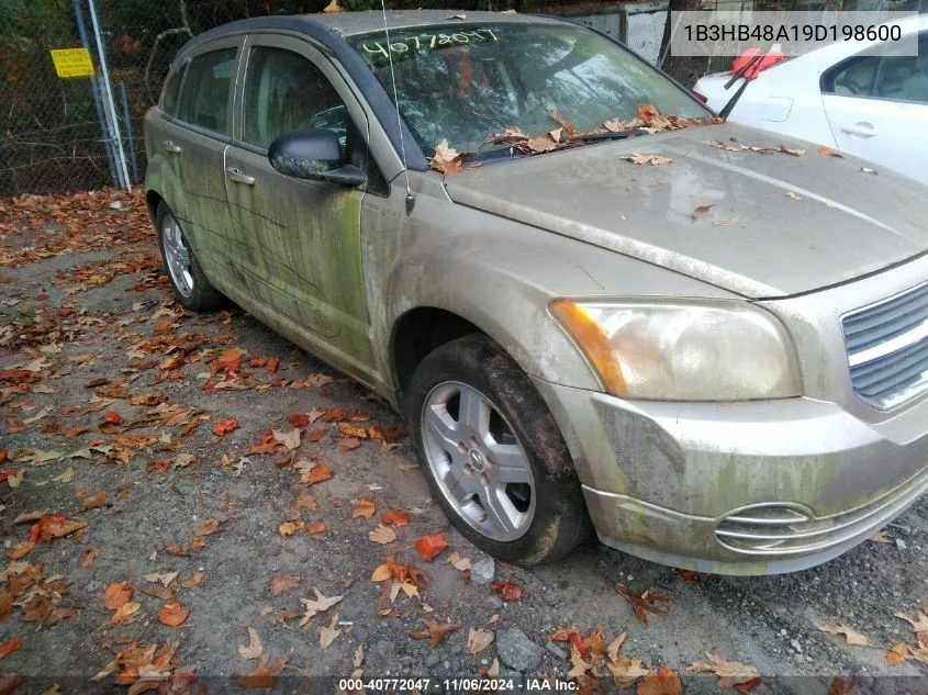 2009 Dodge Caliber Sxt VIN: 1B3HB48A19D198600 Lot: 40772047