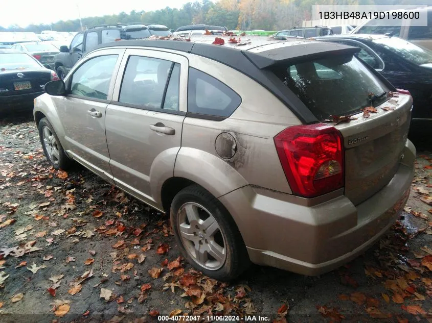 2009 Dodge Caliber Sxt VIN: 1B3HB48A19D198600 Lot: 40772047