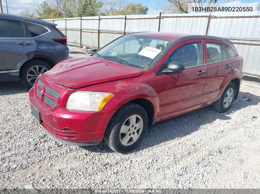 2009 Dodge Caliber Se VIN: 1B3HB28A89D220550 Lot: 40782021