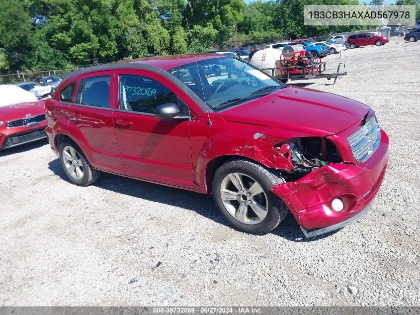 2010 Dodge Caliber Mainstreet VIN: 1B3CB3HAXAD567978 Lot: 39732069