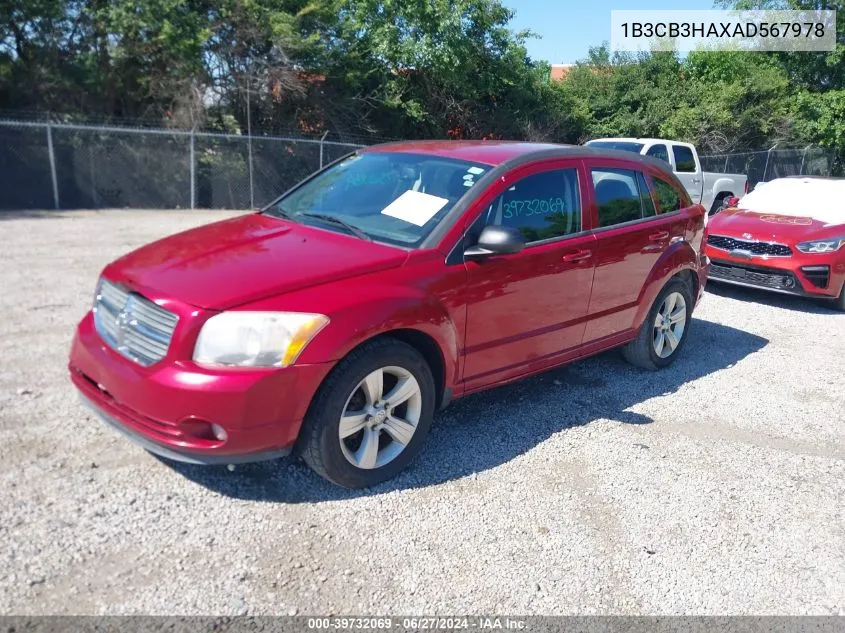 2010 Dodge Caliber Mainstreet VIN: 1B3CB3HAXAD567978 Lot: 39732069