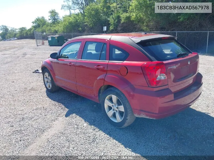 2010 Dodge Caliber Mainstreet VIN: 1B3CB3HAXAD567978 Lot: 39732069