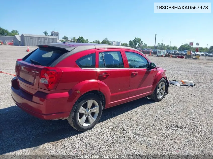 2010 Dodge Caliber Mainstreet VIN: 1B3CB3HAXAD567978 Lot: 39732069