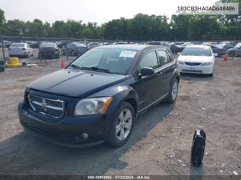 2010 Dodge Caliber Mainstreet VIN: 1B3CB3HA0AD648486 Lot: 39918992