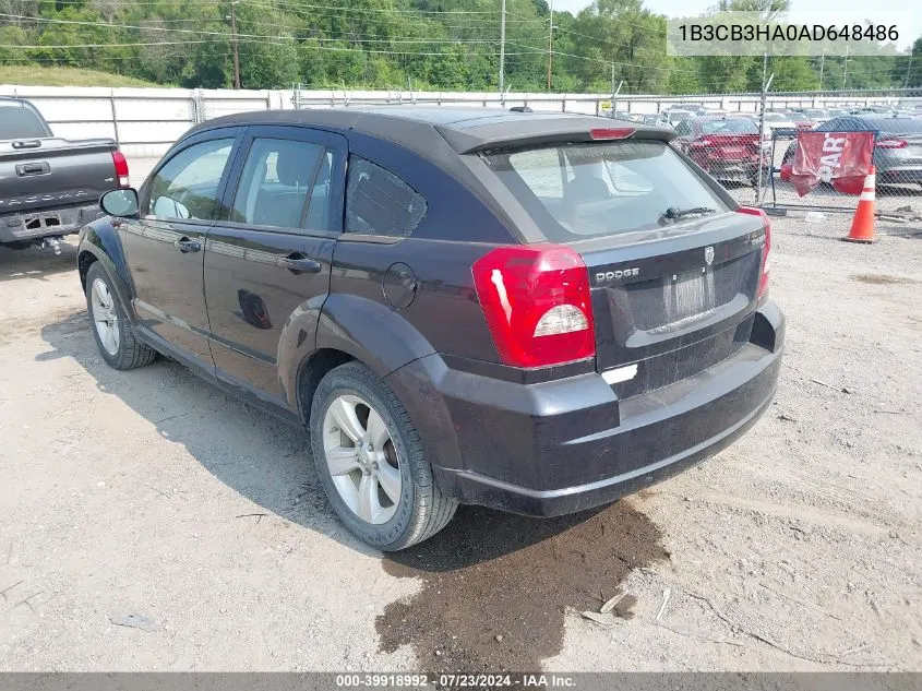 2010 Dodge Caliber Mainstreet VIN: 1B3CB3HA0AD648486 Lot: 39918992