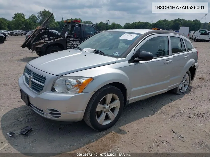 2010 Dodge Caliber Sxt VIN: 1B3CB4HA7AD536001 Lot: 39972140