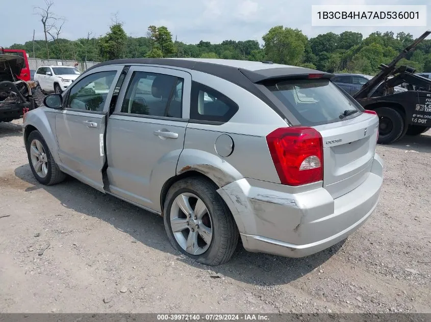 2010 Dodge Caliber Sxt VIN: 1B3CB4HA7AD536001 Lot: 39972140