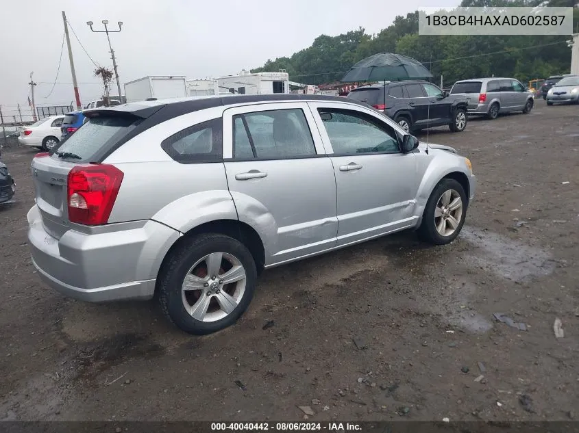 2010 Dodge Caliber Sxt VIN: 1B3CB4HAXAD602587 Lot: 40040442