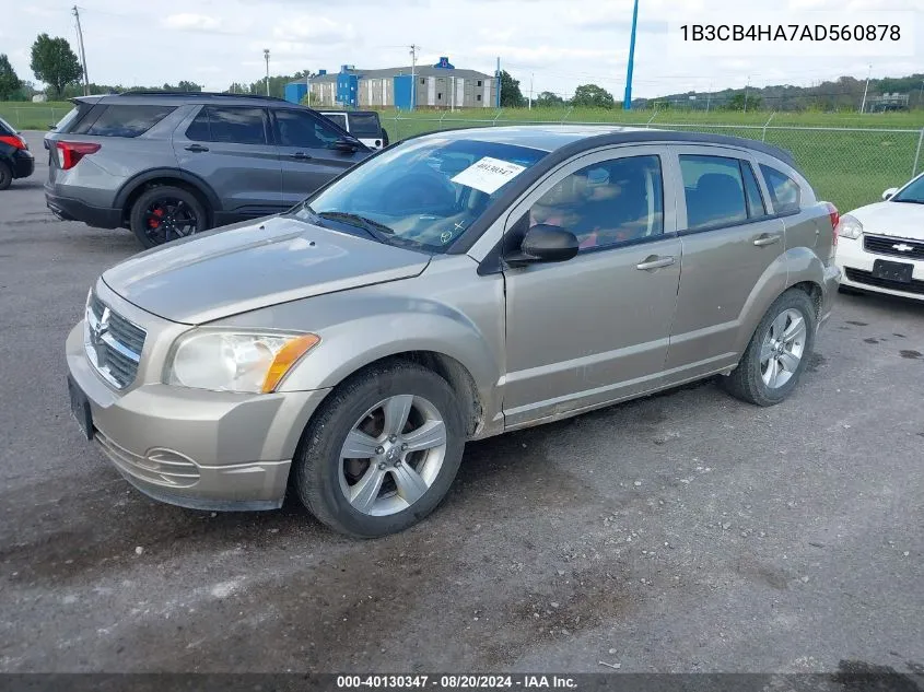 2010 Dodge Caliber Sxt VIN: 1B3CB4HA7AD560878 Lot: 40130347