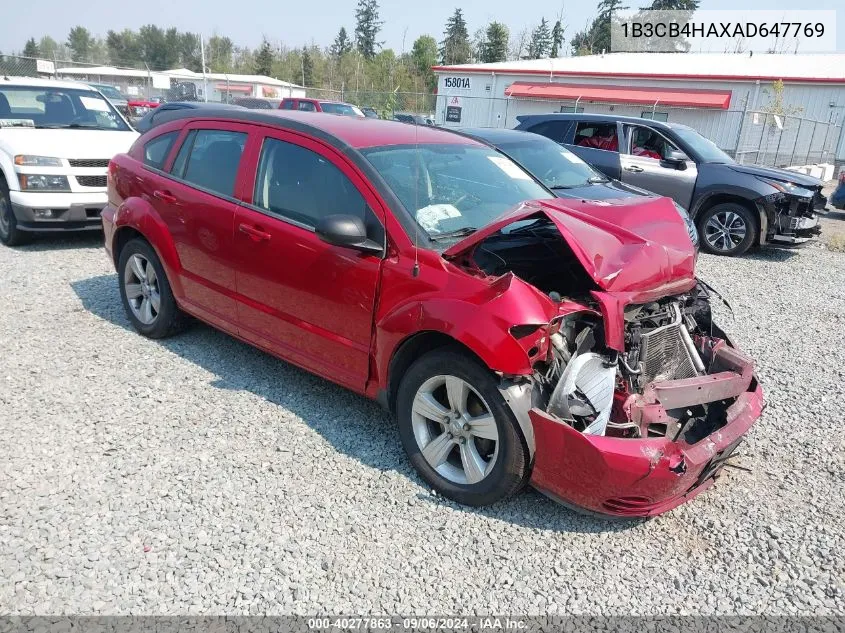 2010 Dodge Caliber Sxt VIN: 1B3CB4HAXAD647769 Lot: 40277863