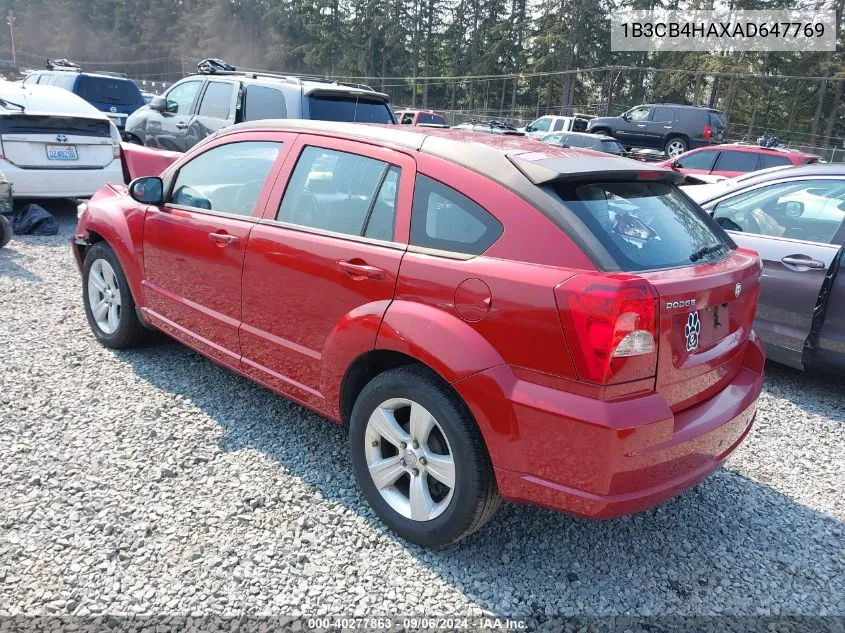 2010 Dodge Caliber Sxt VIN: 1B3CB4HAXAD647769 Lot: 40277863