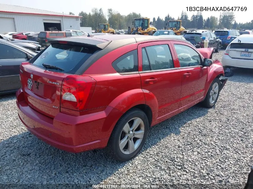 2010 Dodge Caliber Sxt VIN: 1B3CB4HAXAD647769 Lot: 40277863