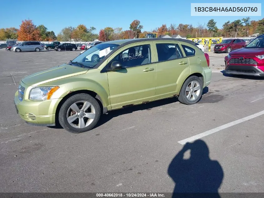 1B3CB4HA6AD560760 2010 Dodge Caliber Sxt