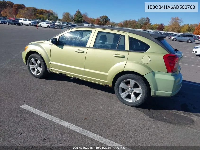 2010 Dodge Caliber Sxt VIN: 1B3CB4HA6AD560760 Lot: 40662018