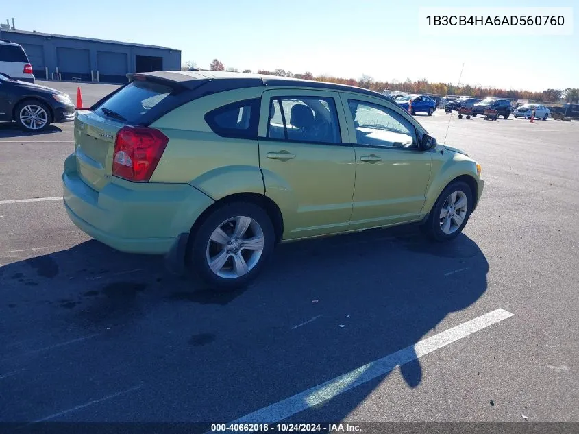 1B3CB4HA6AD560760 2010 Dodge Caliber Sxt