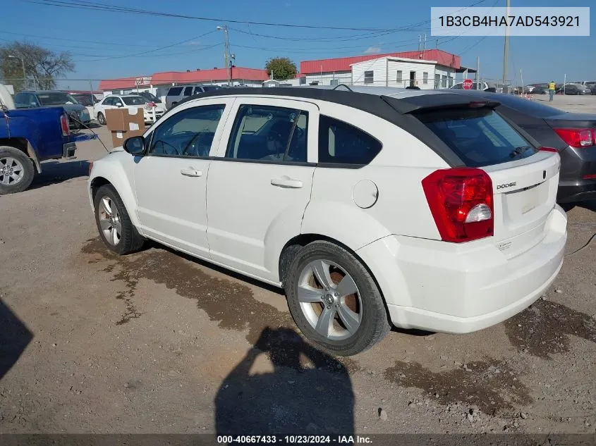 2010 Dodge Caliber Sxt VIN: 1B3CB4HA7AD543921 Lot: 40667433