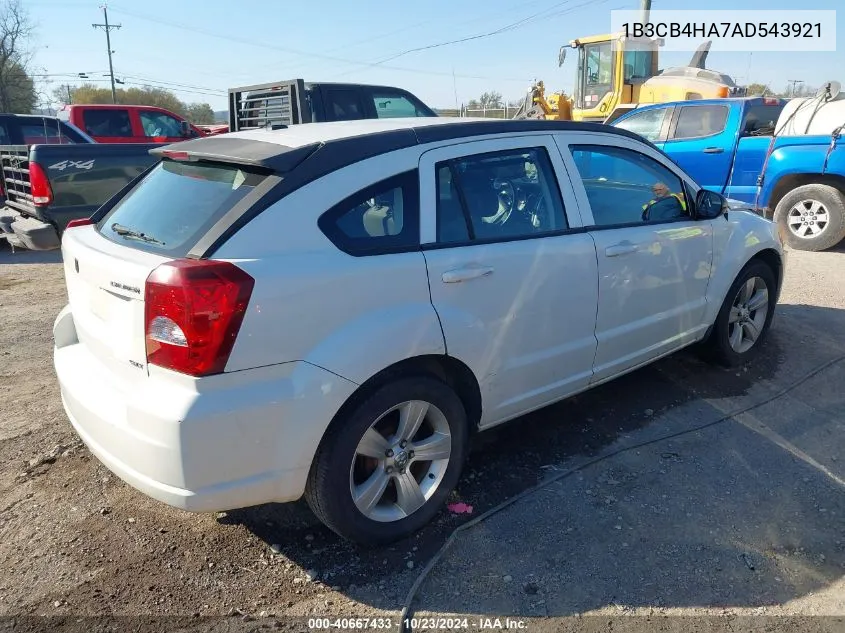 2010 Dodge Caliber Sxt VIN: 1B3CB4HA7AD543921 Lot: 40667433