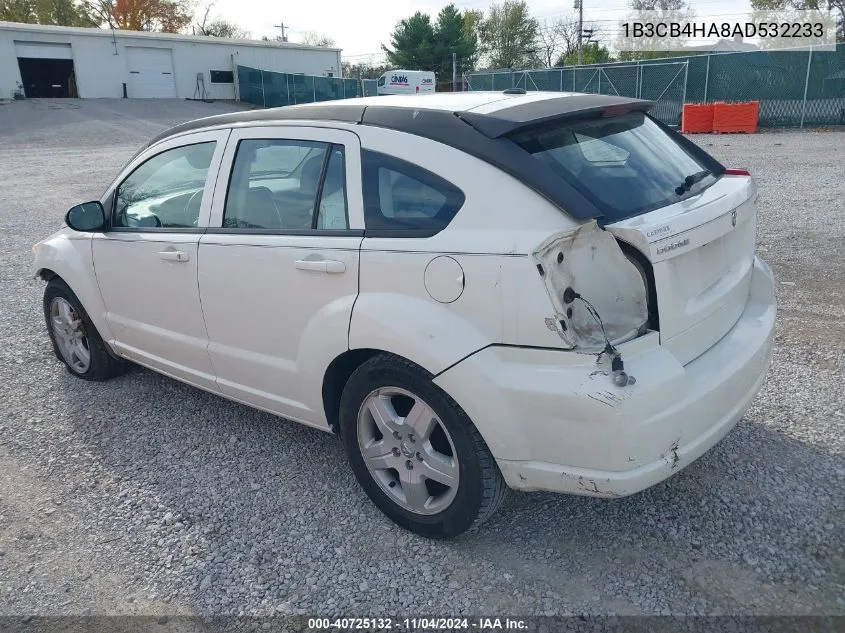 2010 Dodge Caliber Sxt VIN: 1B3CB4HA8AD532233 Lot: 40725132