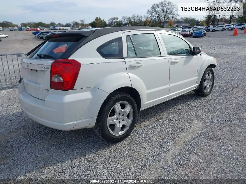 2010 Dodge Caliber Sxt VIN: 1B3CB4HA8AD532233 Lot: 40725132