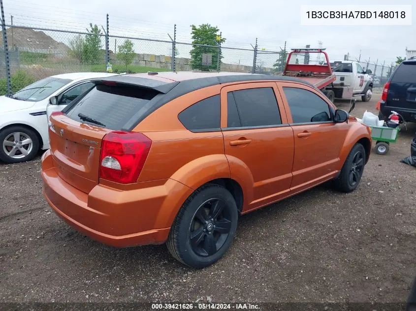 2011 Dodge Caliber Mainstreet VIN: 1B3CB3HA7BD148018 Lot: 39421626