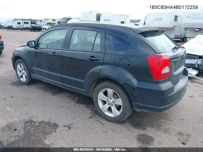 2011 Dodge Caliber Mainstreet VIN: 1B3CB3HA4BD172258 Lot: 40379117