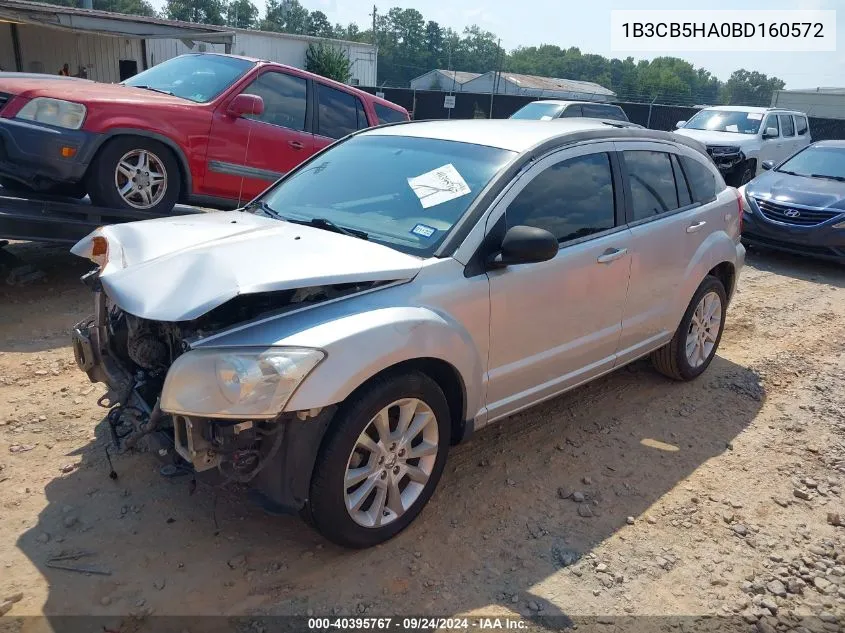 2011 Dodge Caliber Heat VIN: 1B3CB5HA0BD160572 Lot: 40395767