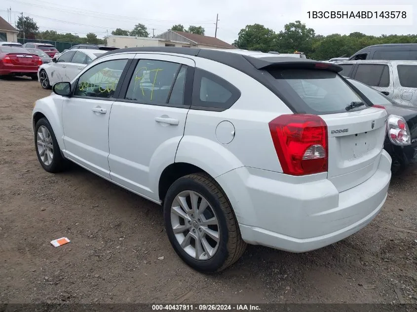 2011 Dodge Caliber Heat VIN: 1B3CB5HA4BD143578 Lot: 40437911