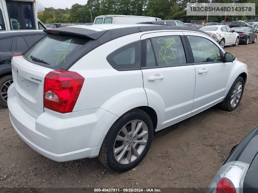 2011 Dodge Caliber Heat VIN: 1B3CB5HA4BD143578 Lot: 40437911