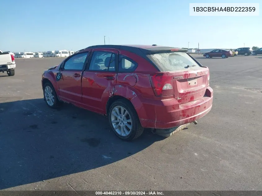 2011 Dodge Caliber Heat VIN: 1B3CB5HA4BD222359 Lot: 40462310