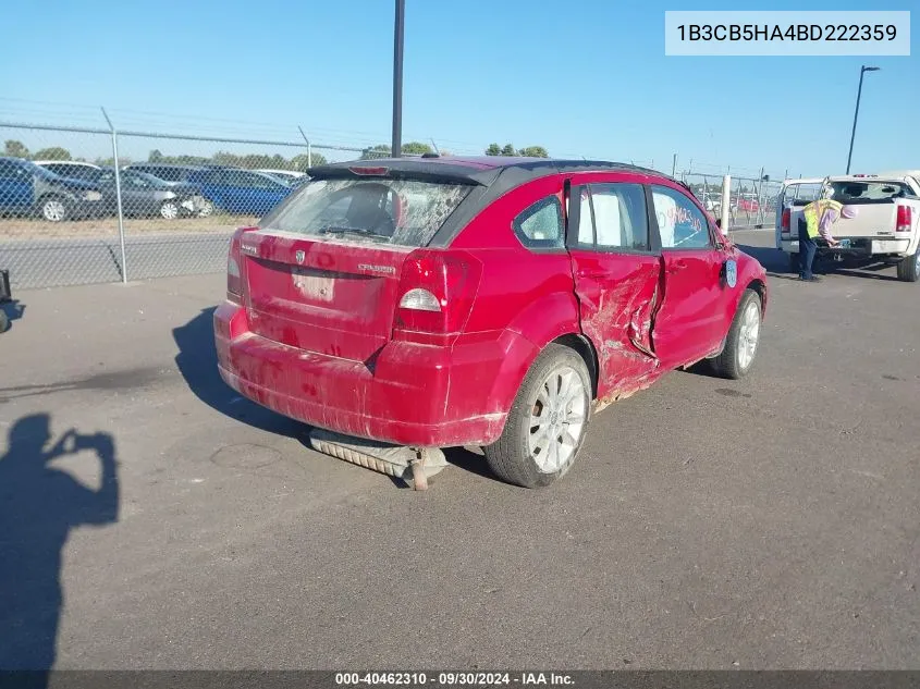 2011 Dodge Caliber Heat VIN: 1B3CB5HA4BD222359 Lot: 40462310