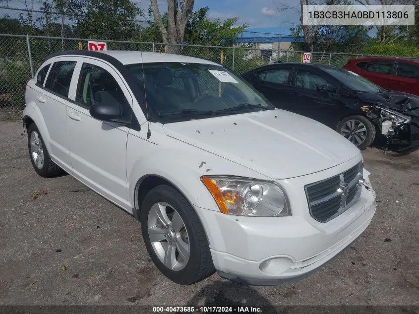 2011 Dodge Caliber Mainstreet VIN: 1B3CB3HA0BD113806 Lot: 40473685