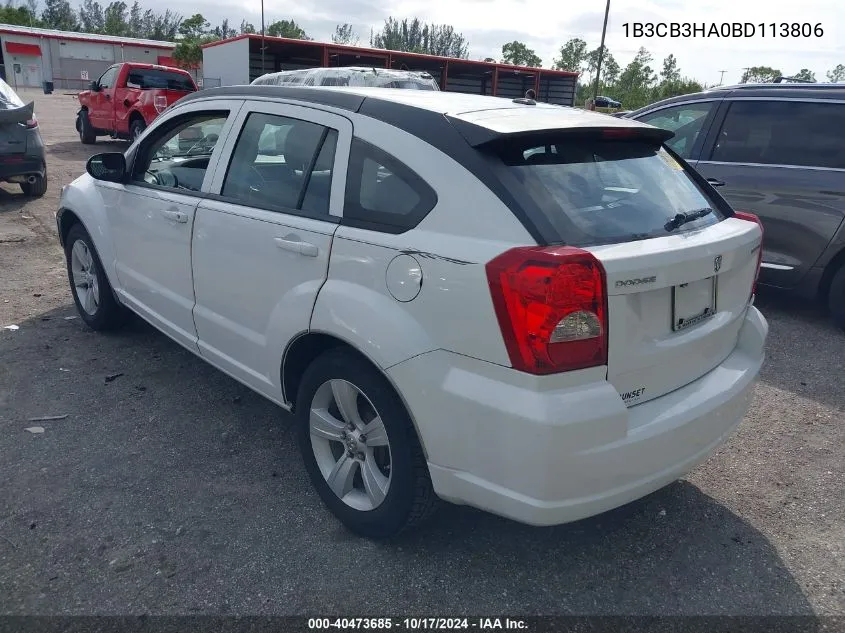 2011 Dodge Caliber Mainstreet VIN: 1B3CB3HA0BD113806 Lot: 40473685