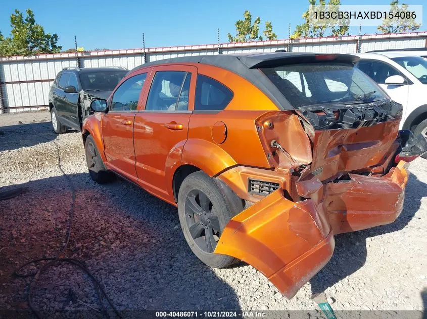 2011 Dodge Caliber Mainstreet VIN: 1B3CB3HAXBD154086 Lot: 40486071