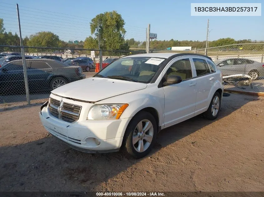 2011 Dodge Caliber Mainstreet VIN: 1B3CB3HA3BD257317 Lot: 40510006